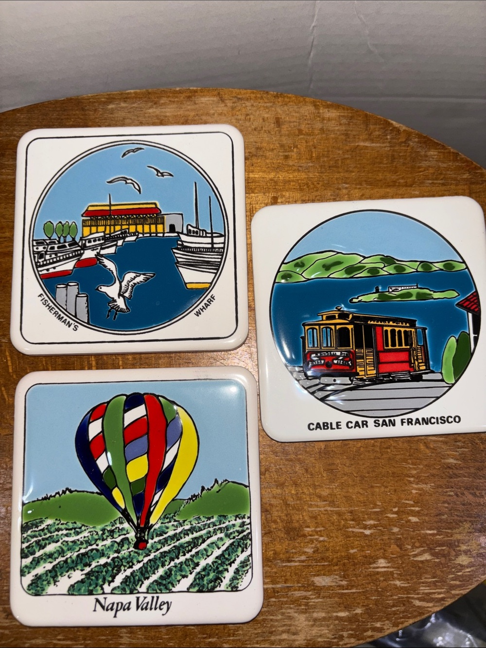 Vintage Ceramic California Highlights Coasters
